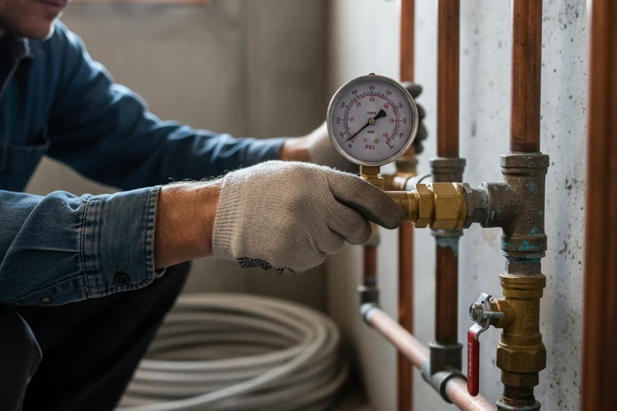 Pressure testing a repaired line during Water Line Repair in Lemon Grove